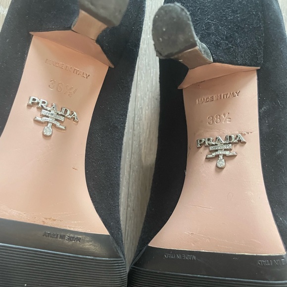 Black Suede Prada Kitten Heels 38.5 - Picture 2 of 8